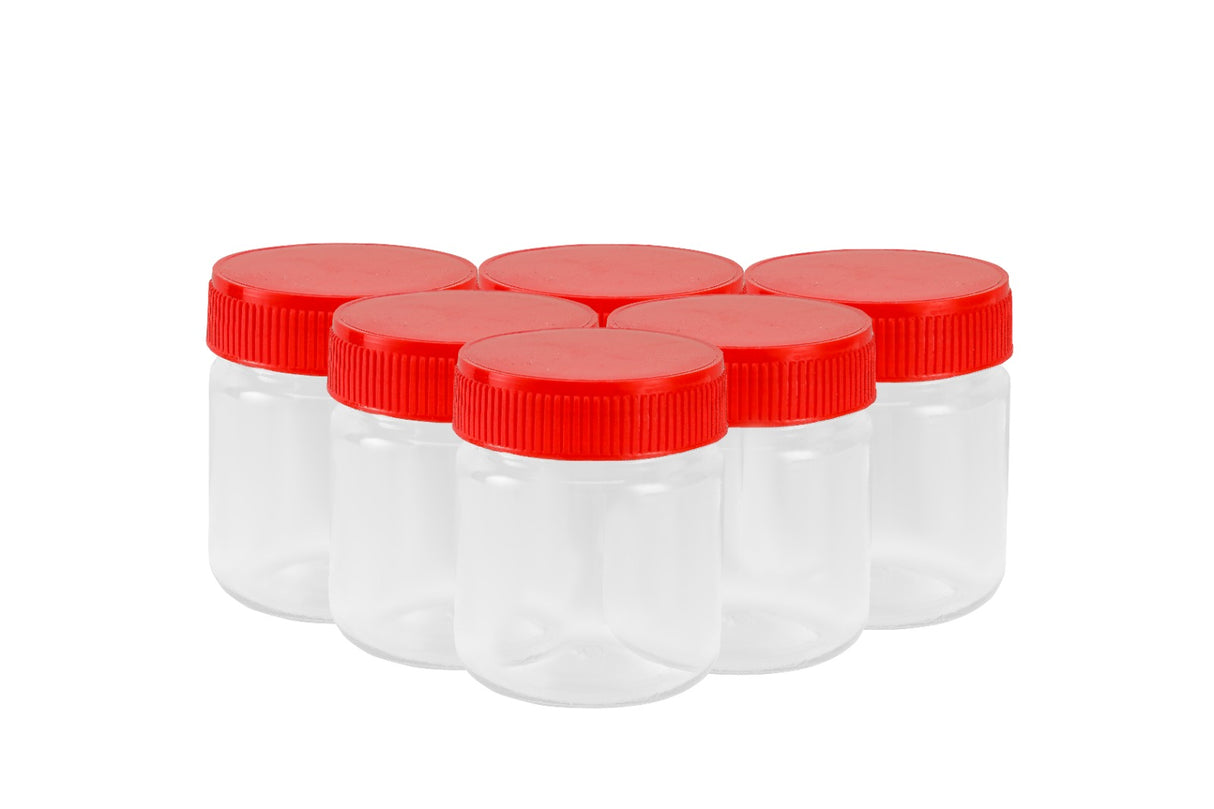Royalford RF11222 100ML Air-Tight PET Jar with Leakproof Screw Lid| Transparent Durable Food Storage Container for Spices, Dry Fruits & Snacks| Compact Kitchen Organizer