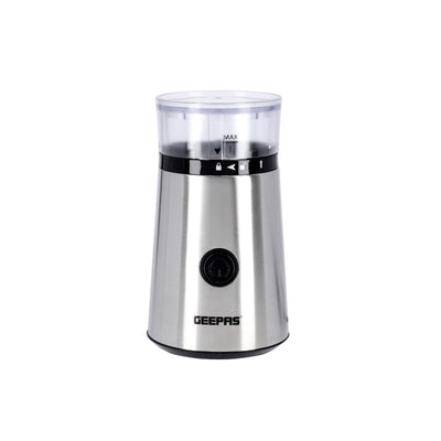 Geepas GCG5471 Grinder | Stainless Steel Coffee & Spice Grinder with Compact Design| One-Touch Easy Operation |Transparent Lid| Durable Sharp Blade for Daily Grinding Use