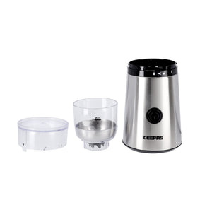 Geepas GCG5471 Grinder | Stainless Steel Coffee & Spice Grinder with Compact Design| One-Touch Easy Operation |Transparent Lid| Durable Sharp Blade for Daily Grinding Use