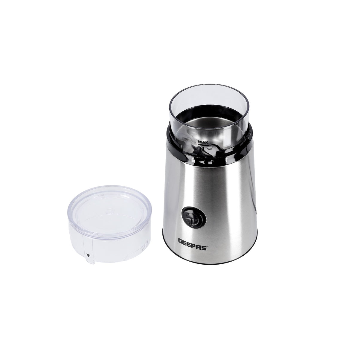Geepas GCG5471 Grinder | Stainless Steel Coffee & Spice Grinder with Compact Design| One-Touch Easy Operation |Transparent Lid| Durable Sharp Blade for Daily Grinding Use