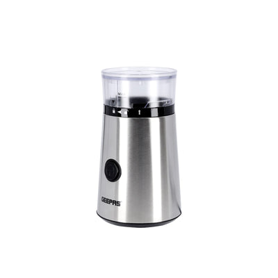 Geepas GCG5471 Grinder | Stainless Steel Coffee & Spice Grinder with Compact Design| One-Touch Easy Operation |Transparent Lid| Durable Sharp Blade for Daily Grinding Use