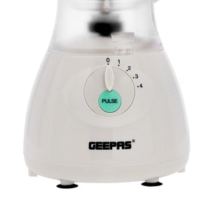 Geepas 400W | 3 in 1 Multifunctional Blender | Safety lock | Stainless Steel Blades| 4 Speed with Pulse | 1.5L Jar| Over Heat Protection | Coffee Grinder & Smoothie Maker