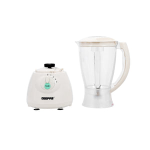 Geepas 400W | 3 in 1 Multifunctional Blender | Safety lock | Stainless Steel Blades| 4 Speed with Pulse | 1.5L Jar| Over Heat Protection | Coffee Grinder & Smoothie Maker