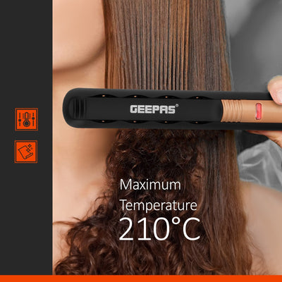 Geepas GH8723 Ceramic Hair Straightener | 210°C Max Temperature| Wet/Dry Function| 360° Swivel Cord| On/Off Switch|  35W Power| Professional Styling| 2 Years Warranty