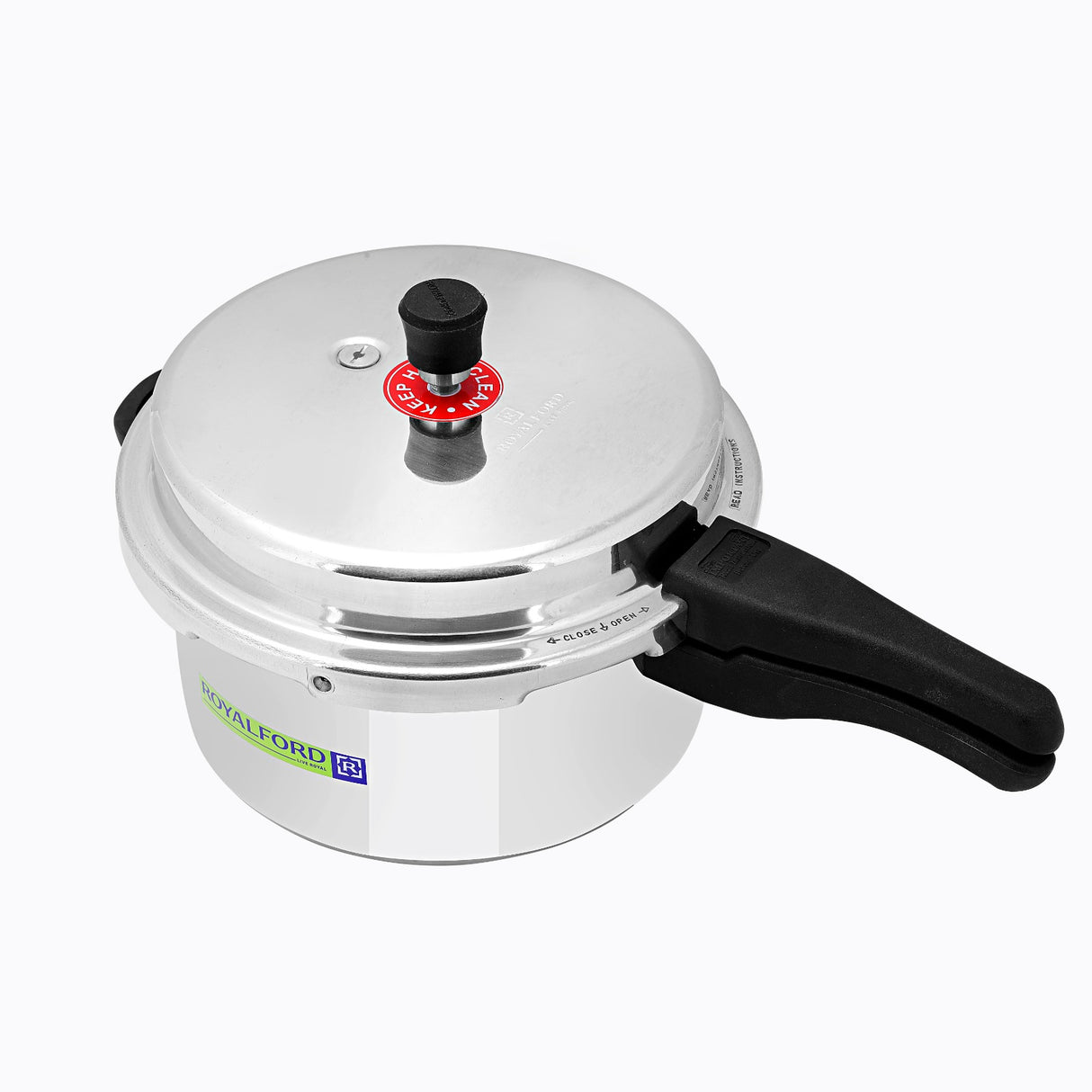 Royalford RF8428  Aluminium Pressure Cooker Combo 5L + 3L |  Non-Induction Base for Gas, Electric, Ceramic & Halogen Cooktops |   Durable Aluminium Construction