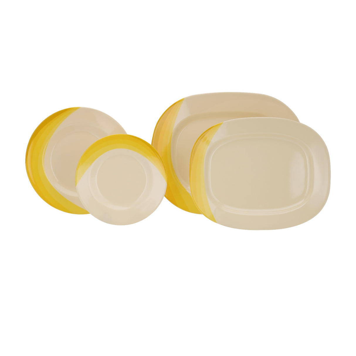 Royalford RF8102 64-Piece Melamine Dinner Set | Ribble Design| Break-Resistant & Lightweight Tableware | Assorted Plates,  Bowls,  Spoons| Perfect for Everyday Dining