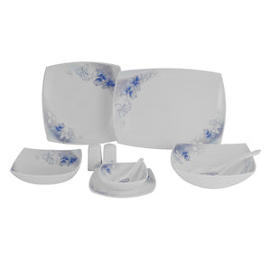 Royalford RF9757 71Pcs Opalware Dinner Set| lightweight |chip-resistant |elegant floral design| freezer, dishwasher & microwave safe |Perfect for family dining & gifting