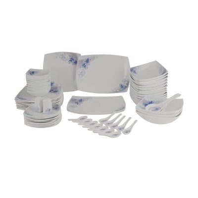Royalford RF9757 71Pcs Opalware Dinner Set| lightweight |chip-resistant |elegant floral design| freezer, dishwasher & microwave safe |Perfect for family dining & gifting