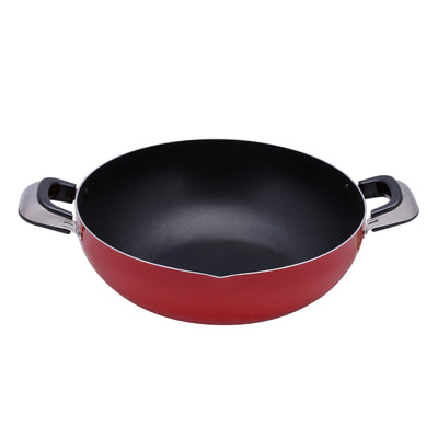 Royalford RF325WP30 Kadai 30CM Without Lid | Non-Stick Coating | Pressed Aluminium Body| CD Bottom for Even Heating| Heat-Resistant Bakelite Handles for Daily Cooking