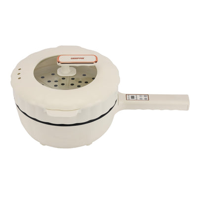 Geepas GFP63063 1500W Electric Frying Pan | 4L Capacity | Non-Stick Teflon Coating| Multifunction Cooking Modes & Steamer for Frying, Steaming and Hot Pot Cooking