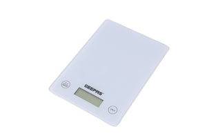 Geepas GKS46525UK Electronic Kitchen Scale 5kg | Digital Display | Tare Function | 3mm Tempered Glass Platform | High Precision Sensor & Auto Off Feature for Home Use