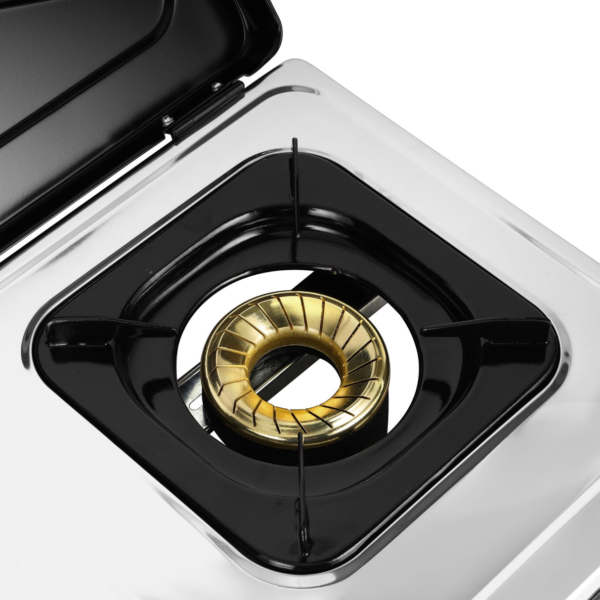 Geepas GGC31069 Stainless Steel Gas Cooker | Heavy Duty Cast Iron Burners| Automatic Ignition System| Polished Durable Frame & Gas Saving Design for Efficient  Cooking