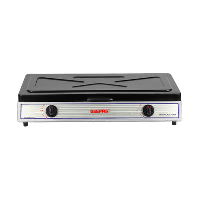 Geepas GGC31069 Stainless Steel Gas Cooker | Heavy Duty Cast Iron Burners| Automatic Ignition System| Polished Durable Frame & Gas Saving Design for Efficient  Cooking