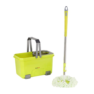 RoyalFord RF9595 Emphatic Spin Easy Mop with Bucket | 360° Rotating Microfiber Mop Head | Hands-Free Spin Wringer | Adjustable Handle & Free Extra Mop for Home Cleaning