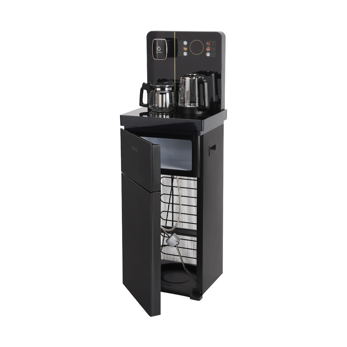 Geepas GWD17041 Multifunction Water Bar with Touchscreen Display | Hot & Cold Water Dispenser | Premium Tea Maker Kettle| Bottom Loading Design & Built-In Storage Cabinet