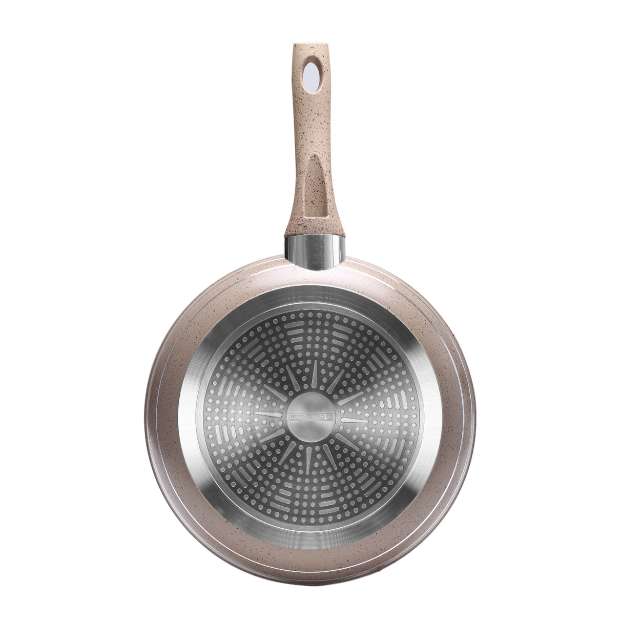 Royalford RF9465BGE Smart Granite Series Frypan | Forged Aluminium Granite Coated Induction Compatible Frying Pan | Soft Touch Heat Resistant Handle for Healthy Cooking