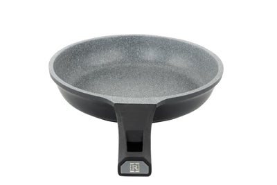 Royalford RF8593 20CM Die Cast Aluminium Fry Pan | Marble Non-Stick Coating | Induction Compatible Bottom | Soft Touch Bakelite Handle | Durable & Dishwasher Safe Pan