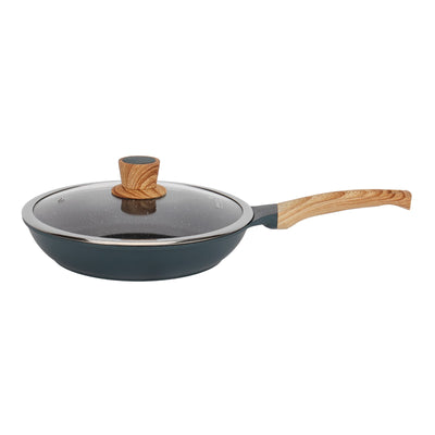 Royalford RF12508 RoyalEmerald 10 Pcs Granite Coated Die-Cast Cookware Set with Glass Lids | Soft-Touch Handles | Non-Stick PTFE PFOA Free, Induction Ready Cooktops