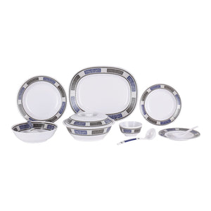 Royalford RF12675 Melamine Dinner Set 70 Pcs | Premium Durable & Elegant Melamine Tableware with Plates, Bowls & Serving Spoons for Home, Hotel & Special Occasions