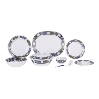 Royalford RF12675 Melamine Dinner Set 70 Pcs | Premium Durable & Elegant Melamine Tableware with Plates, Bowls & Serving Spoons for Home, Hotel & Special Occasions