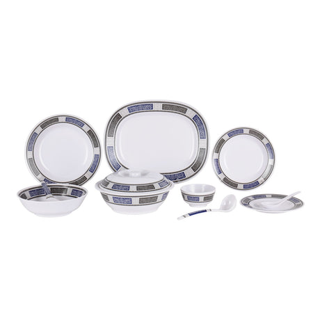 Royalford RF12675 Melamine Dinner Set 70 Pcs | Premium Durable & Elegant Melamine Tableware with Plates, Bowls & Serving Spoons for Home, Hotel & Special Occasions