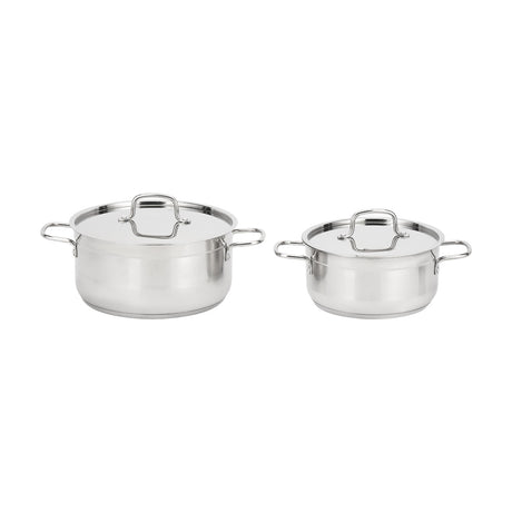 Royalford RF12925 Stainless Steel Cookware Set 9 PCS with Lids | Induction Compatible | Extra-Thick Multi-Layer Base Cooking Pots, Casseroles & Frypan For Daily Use