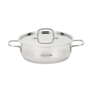 Royalford RF12925 Stainless Steel Cookware Set 9 PCS with Lids | Induction Compatible | Extra-Thick Multi-Layer Base Cooking Pots, Casseroles & Frypan For Daily Use