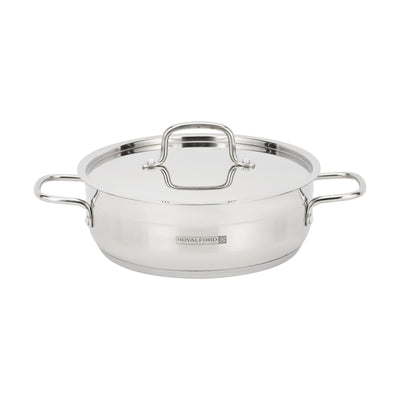 Royalford RF12925 Stainless Steel Cookware Set 9 PCS with Lids | Induction Compatible | Extra-Thick Multi-Layer Base Cooking Pots, Casseroles & Frypan For Daily Use