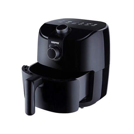 Geepas GAF37550 4 Litre Air Fryer | 1500W Vortex Rapid Air Technology for Faster Cooking| Less Oil Frying | Adjustable Temperature Control |  Family Size Air Fryer