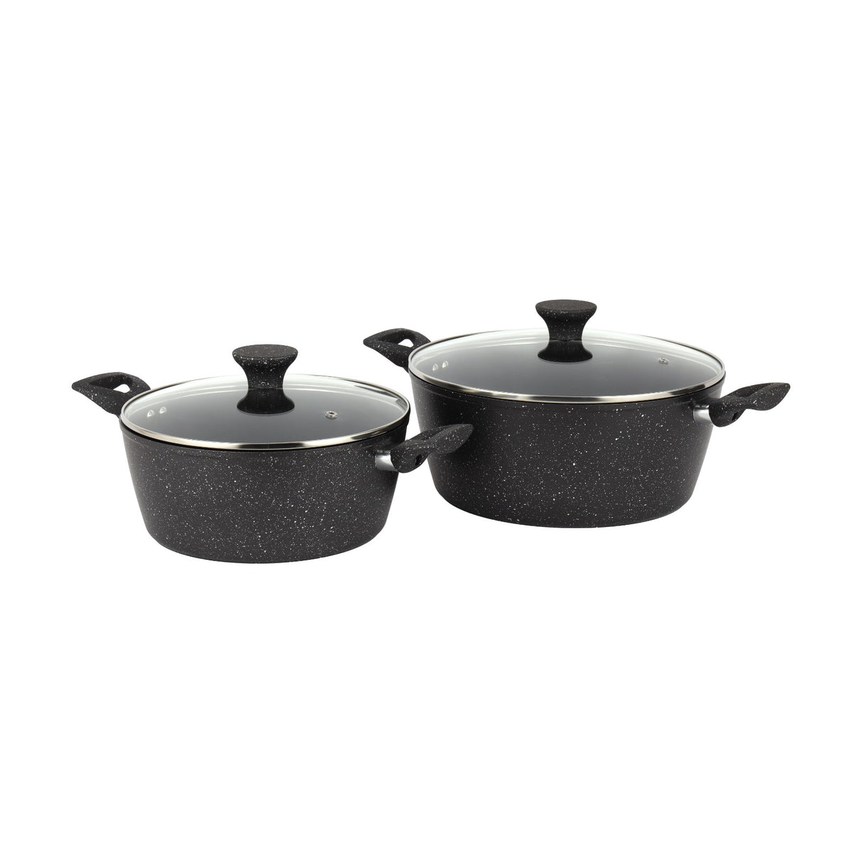Royalford RF12771 PRIDO Forged Aluminium Cookware Set 8 PCS | Ceramic Coated Non Stick Interior| Durable 4mm Edge| Tempered Glass Lid Pots & Pans Set for Daily Cooking