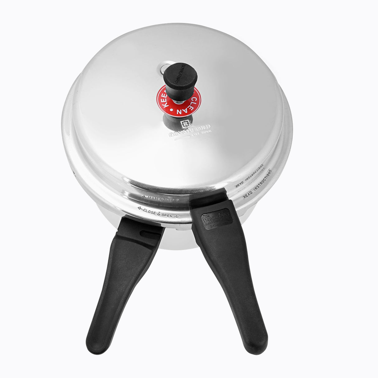 Royalford RF5929 10 Litre Induction Base Pressure Cooker | Safety Valve | Heavy-Duty Aluminium Body | Energy Saving Design and Reliable Heavy Duty Pressure Cooker
