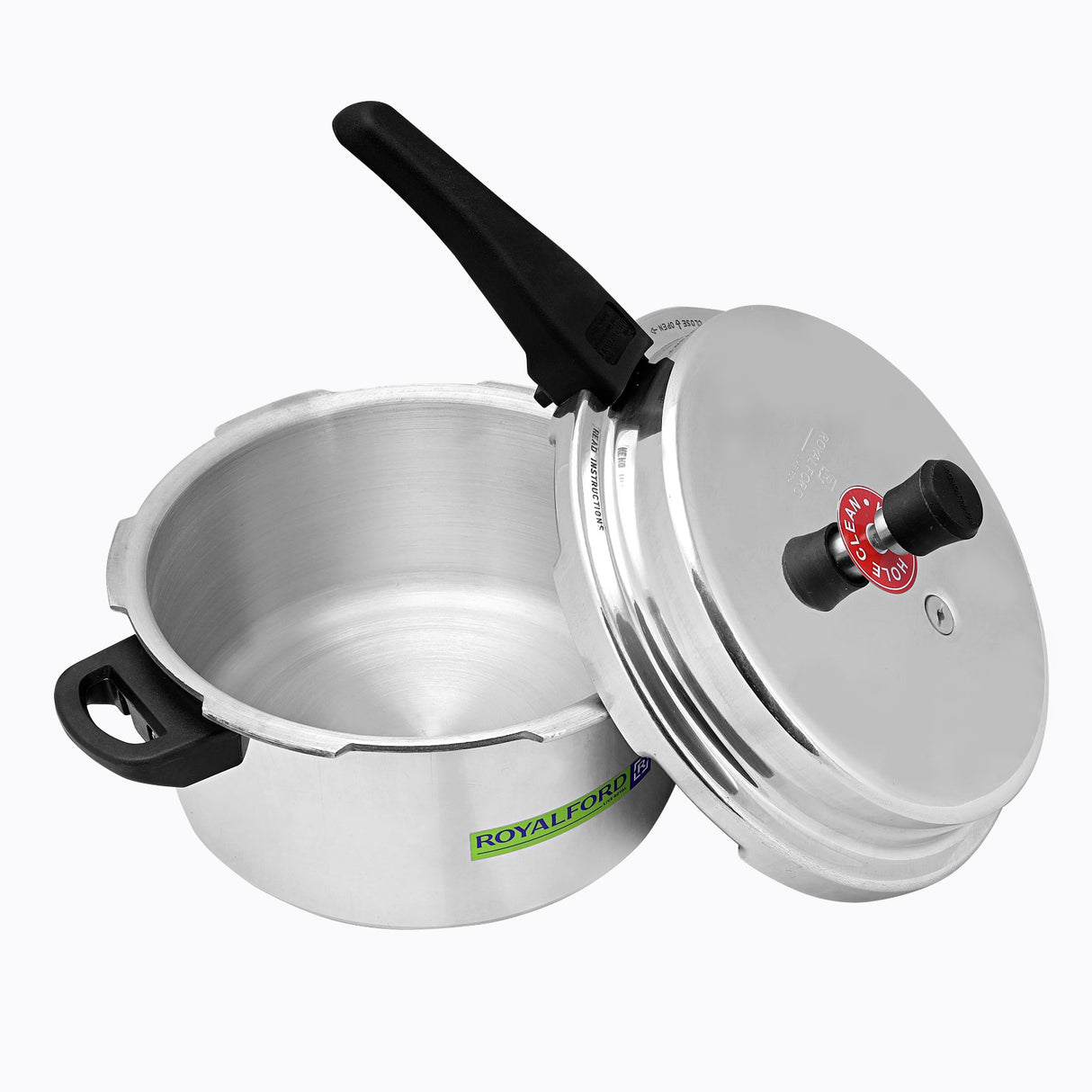 Royalford RF5929 10 Litre Induction Base Pressure Cooker | Safety Valve | Heavy-Duty Aluminium Body | Energy Saving Design and Reliable Heavy Duty Pressure Cooker