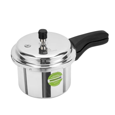 Royalford RF11941NS 3L Aluminium Pressure Cooker | Improved Pressure Regulator | Anti-Implosion Lid | Stepped Bottom Design | Strong Ergonomic Handle | 2-Year Warranty
