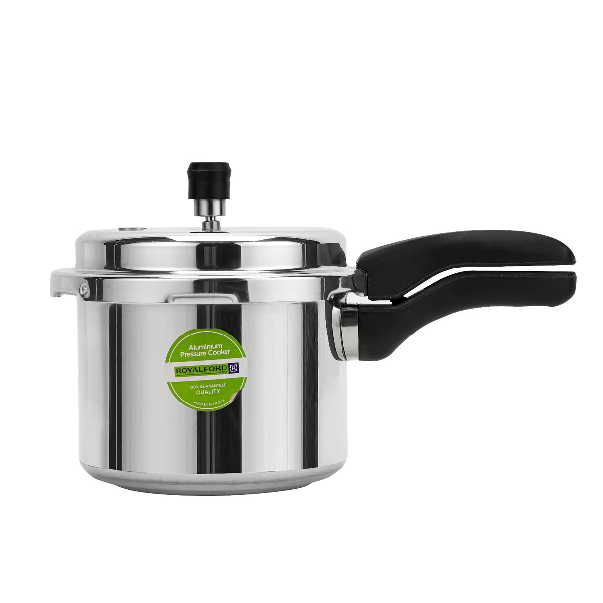 Royalford RF11941NS 3L Aluminium Pressure Cooker | Improved Pressure Regulator | Anti-Implosion Lid | Stepped Bottom Design | Strong Ergonomic Handle | 2-Year Warranty
