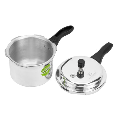 Royalford RF11941NS 3L Aluminium Pressure Cooker | Improved Pressure Regulator | Anti-Implosion Lid | Stepped Bottom Design | Strong Ergonomic Handle | 2-Year Warranty