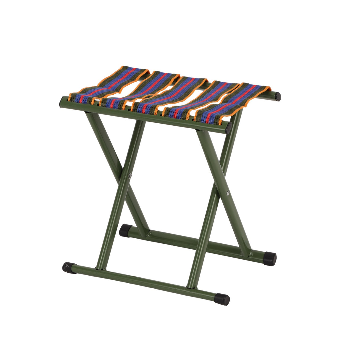 Royalford RF12939 Foldable Camping Stool | Heavy Duty Iron Frame & Durable Woven Seat – Portable Outdoor Folding Stool for Camping, Fishing, Picnic & Garden Use