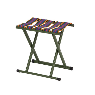 Royalford RF12939 Foldable Camping Stool | Heavy Duty Iron Frame & Durable Woven Seat – Portable Outdoor Folding Stool for Camping, Fishing, Picnic & Garden Use