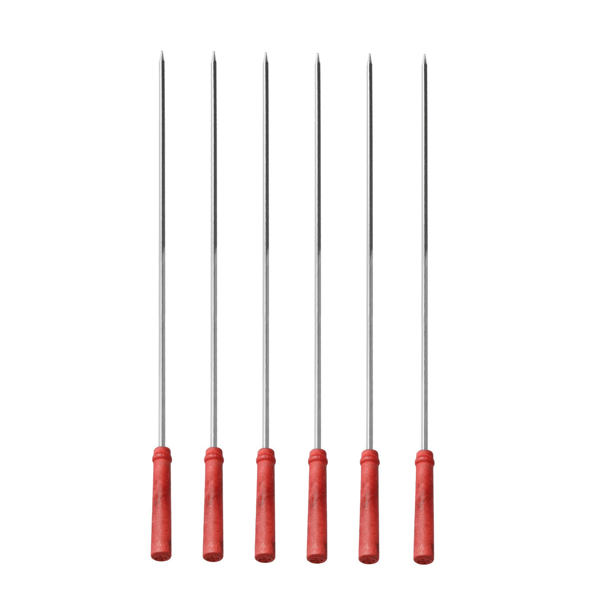 Royalford RF11681 BBQ Square Skewers | 6 Pcs Stainless Steel Barbecue Grill Skewers | Heat Resistant Handle | Reusable Metal Kebab Skewers for Meat, Vegetables & Grilling