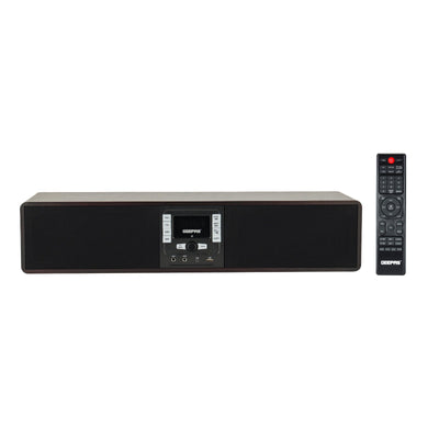 Geepas GSRB150WD Wireless Sound Bar Speaker 200W | Bluetooth, USB, AUX, Optical, FM Radio & Dual Karaoke Mic | Dual Karaoke Microphone Inputs | Integrated FM Radio