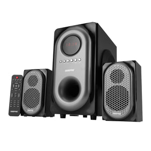 Geepas GMS7493N 2.1 Channel Multimedia Speaker | 40000W PMPO | Bluetooth, USB, SD Card, FM Radio, LED Display & Remote Control | Rich Bass | 2-Year Manufacturer Warranty
