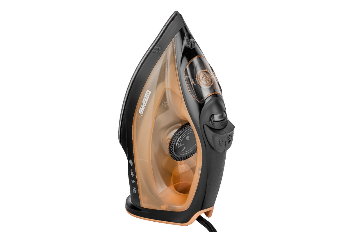Geepas GSI7783 Steam Iron | 1800W | Non-Stick Soleplate with Vertical Steam | 5 Ironing Functions  | Powerful Steam Burst  | 120ml Water Tank |Adjustable Steam Output