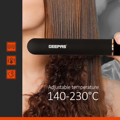 Geepas GHS86003 Professional Digital Hair Straightener | Ceramic Plate | 230°C | LED display | Adjustable temperature control | Slim, ergonomic design | Lockable handle