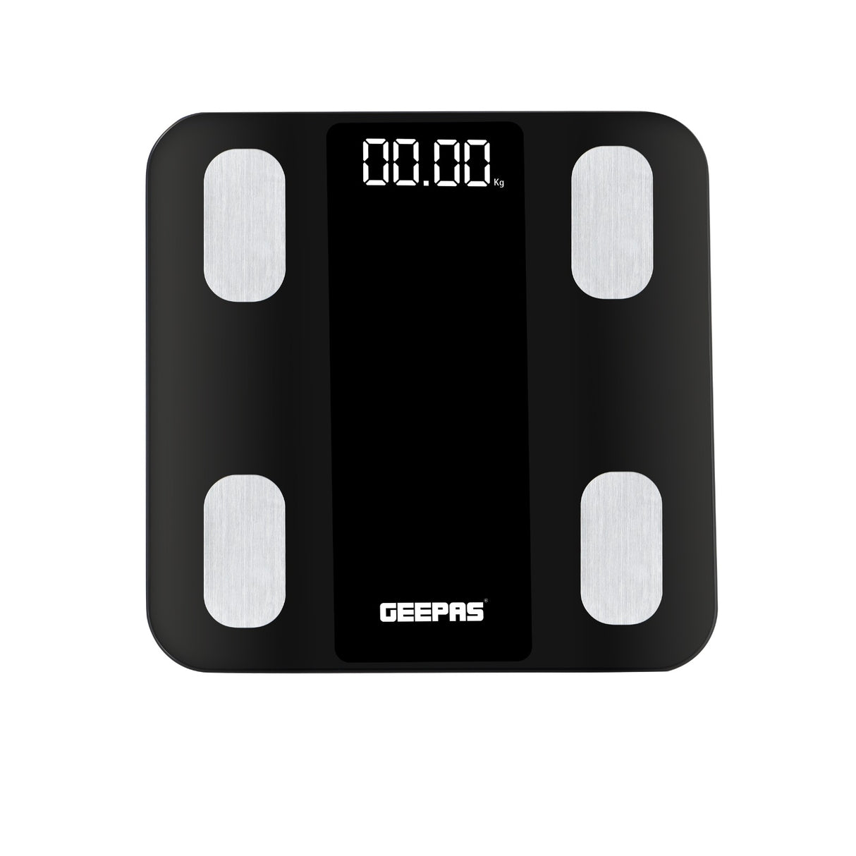 Geepas GBS4180 Smart Body Fat Scale | Bluetooth Digital Health Scale 180kg | 5mm tempered glass platform  | 63 × 27 mm white LED display | Automatic measurement