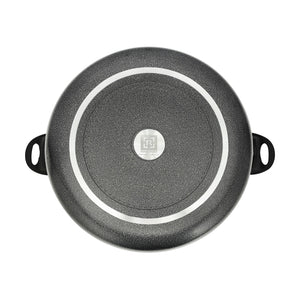 Royalford RF11203 36CM Aluminium Non-Stick Casserole with Glass Lid |Premium Press Aluminium Construction |3-Layer Non-Stick Coating |3.0mm Thick Body |Tempered Glass Lid