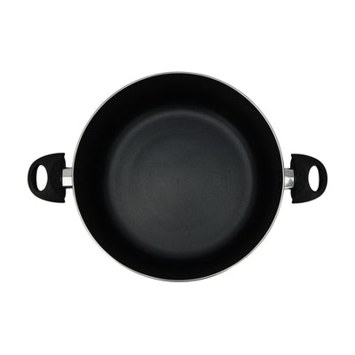 Royalford RF11199 28cm Aluminium Non-Stick Casserole with Glass Lid |  Press Aluminium Construction  | 3.0mm Thick Body | 3-Layer Non-Stick Coating |Tempered Glass Lid