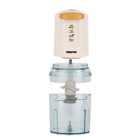 Geepas GC5477 Multi Chopper | 400W Powerful Copper Motor, 0.5L Capacity Bowl, Stainless Steel Double Blades, Safety Lock System | Compact Design, White, 2-Year Warranty