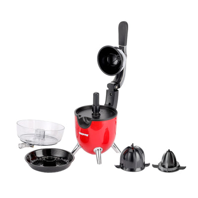 Geepas GCJ46021 Stainless Steel Citrus Juicer | For Oranges, Lemons & More | 2 Cones | Filter Basket | Transparent Collector | Easy Clean |  2Year Warranty