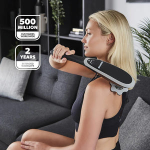 Geepas GM86097UK Cordless Handheld Massager | 3 Adjustable Vibration Levels| 3 Massage Modes| Rechargeable Battery| 15-Min Auto Timer| Anti-Slip Handle |2 Years Warranty