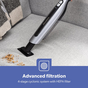 Geepas GVC19062UK Cordless 2-in-1 Stick & Handheld Vacuum Cleaner |HEPA Filter |Double Roller Brush | LED Display |Powerful Brushless Motor| Cordless & Lightweight Design