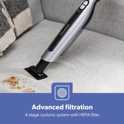 Geepas GVC19062UK Cordless 2-in-1 Stick & Handheld Vacuum Cleaner |HEPA Filter |Double Roller Brush | LED Display |Powerful Brushless Motor| Cordless & Lightweight Design